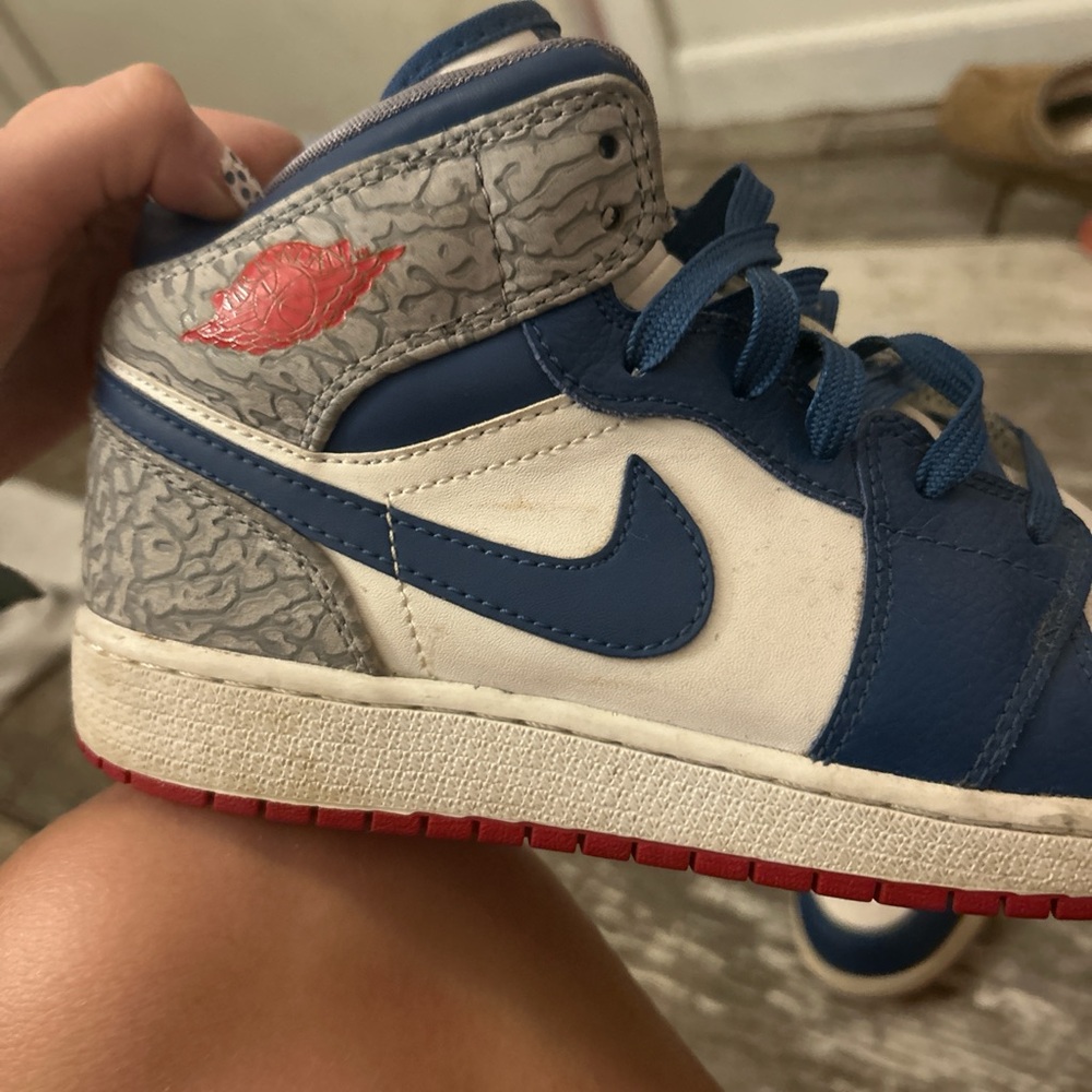Air Jordan Gray and Blue Sneakers